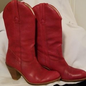 Jessica Simpson red cowgirl boots sz 6